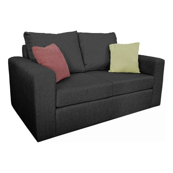 Sillon Sofa Cubik Compact 2 Cuerpos Chenille Jumper Antidesgarro Gris Oscuro