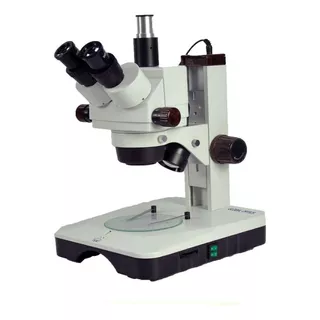 Microscopio Estereoscopio Trinocular Com Zoom Aum. 7x - 45x Cor Branco 110/220v
