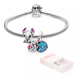 Pulsera Con Charms Stitch Colección Plata S925