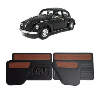 Forro Porta Vw Fusca Jacarandá Jogo 4 Peças - Preto