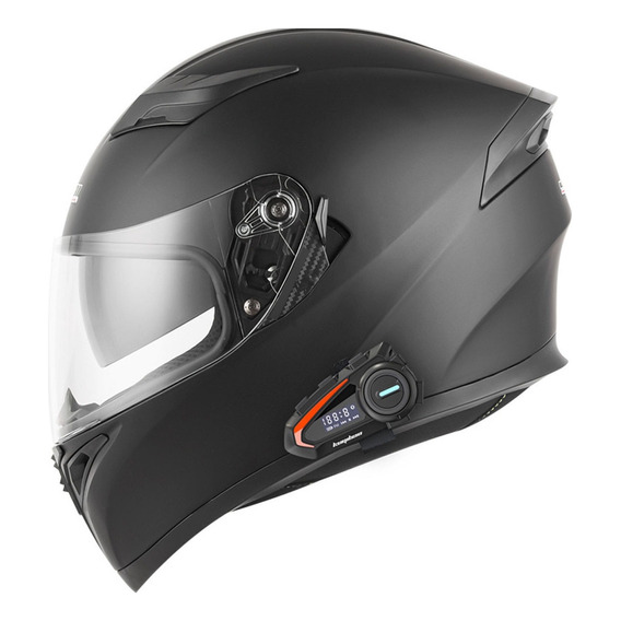 Casco De Motocicleta Abatible Mate Lente Doble Con Bluetooth