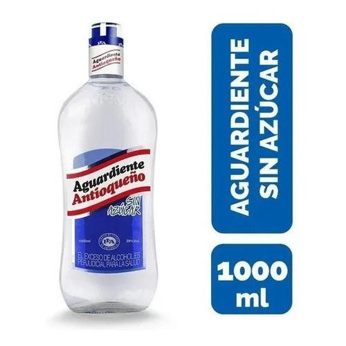 Aguardiente Antioqueño Azul Sin Azúcar 1 Litro (1000 Ml