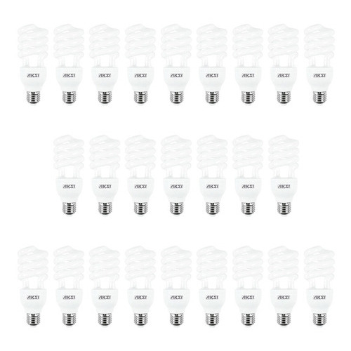 Pack 25 Focos Ahorradores Aksi  Mini Sp 15w Luz Blanca Color De La Luz Blanco Frío