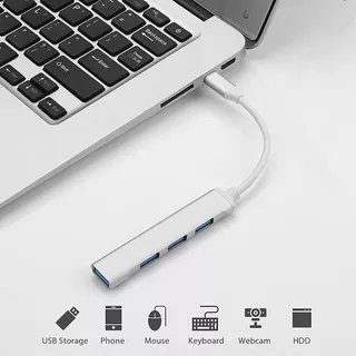 Adaptador 4 En 1 Usb Tipo C - Plateado