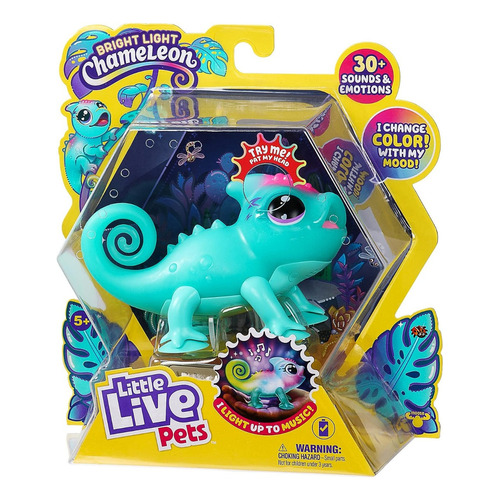 Little Live Pets: Sunny Camaleon Mascota Brilla & Multicolor Color Azul claro