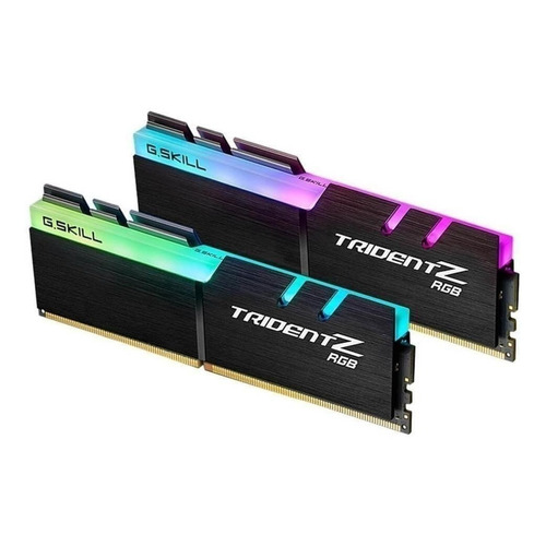 Memoria RAM Trident Z RGB color negro 32GB 2 G.Skill F4-3000C16D-32GTZR