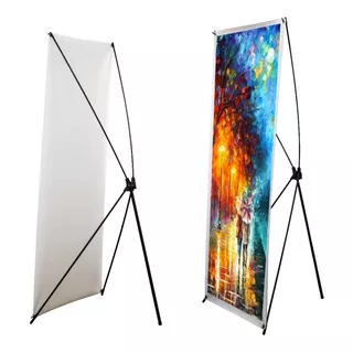 Pack 4 Display Porta Banner Econoplus 80x180cm Base Metálica