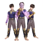 Fantasia Infantil Thanos Com Enchimento + Máscara E Manopla