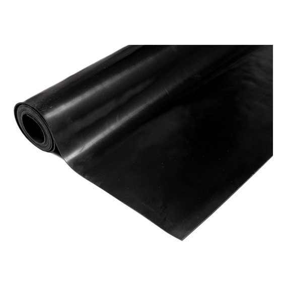 Piso De Goma Gimnasio 2mm Caucho Negro Liso Rollo