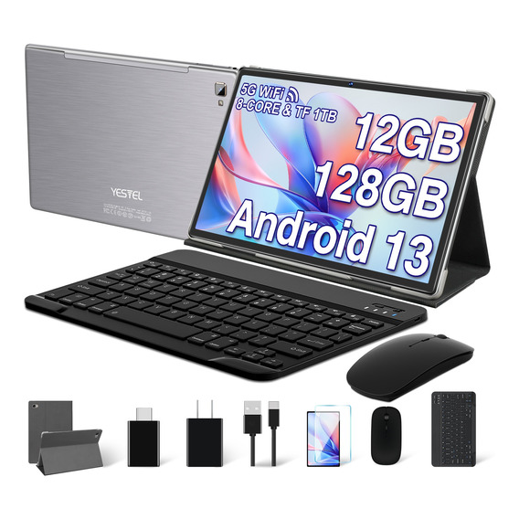 Tablet Android Hd Con 5g Wi-fi Y Teclado Y Ratón Y Fund