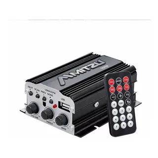 Mini Amplificador De 2 Canales Bluetooth Mitzu Mit-76bt Color Negro