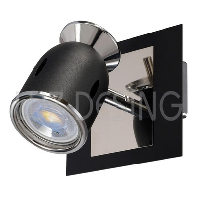 Aplique Niza 1 Luz Negro Apto Led Cabezal Movil Luz Desing