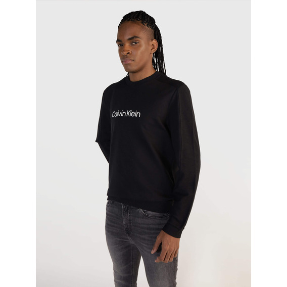 Sudadera Negra Con Logo Calvin Klein Hombre