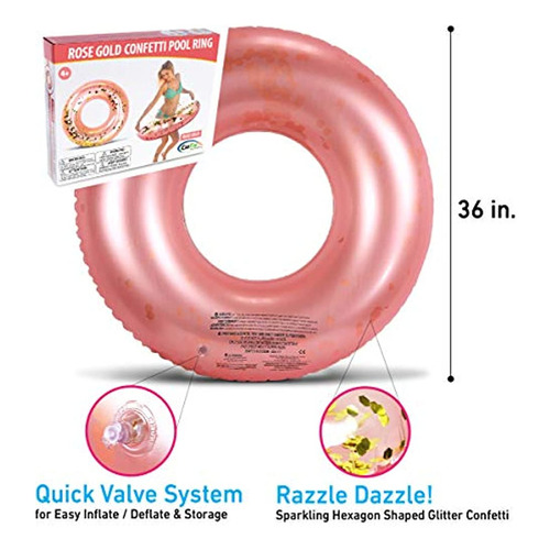 Inflatable Pool Float Party Accesorio Para Tubo Rose Gold Co