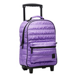 Mochila Carro Con Ruedas Escolar Niñas Reforzada Nena Puffer Color Violeta