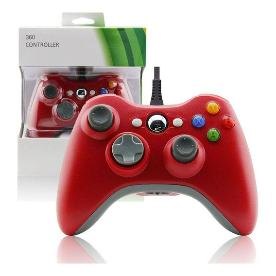 Joystick Mando Generico Para Xbox 360 Con Cable Pc Color Rojo