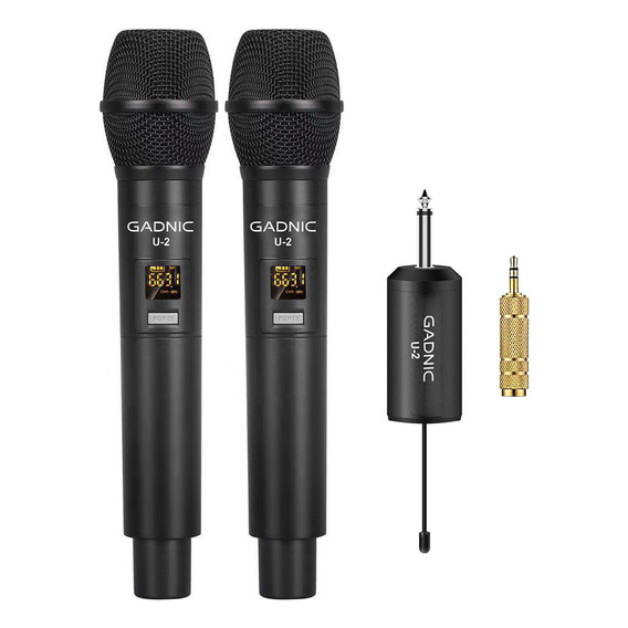 Microfono Inalámbrico Uhf 2 Canales Gadnic Largo Alcance Pro