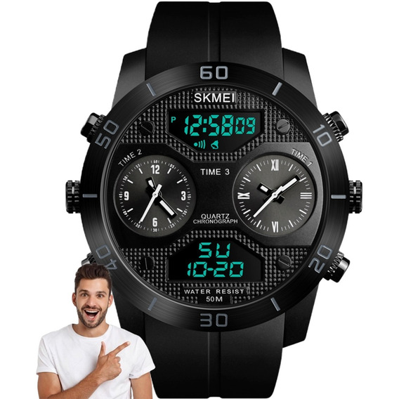 Reloj Skmei 1355 Deporte 3 En 1 Cronómetro Acuático Original