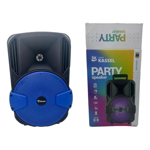 Parlante Smart Kassel Party 10w Usb Mic Radio Fm Ps081 Azul! Color Azul