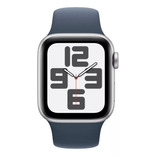 Apple Watch SE GPS (2da Gen) • Caja de aluminio color plata de 40 mm • Correa deportiva azul tormenta - S/M - Distribuidor Autorizado
