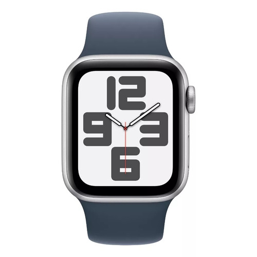 Apple Watch SE GPS (2da Gen) • Caja de aluminio color plata de 40 mm • Correa deportiva azul tormenta - S/M