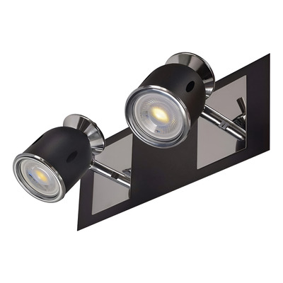 Aplique Niza 2 Luces Negro Apto Led Cabezal Movil Luz Desing Negro