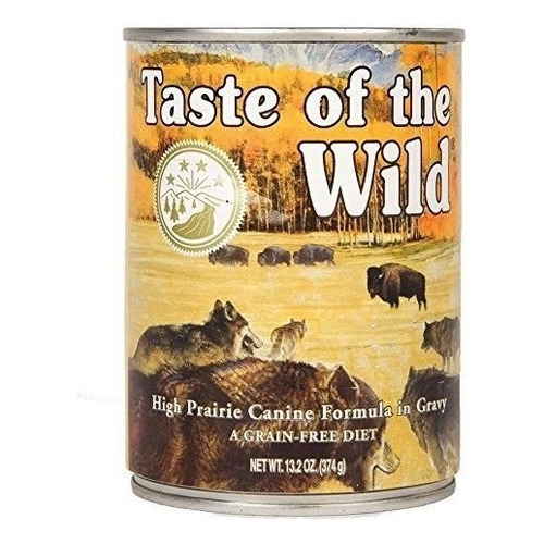 Alimento Taste of the Wild High Prairie para perro adulto todos los tamaños sabor bisonte asado y venado asado en lata de 13.2oz