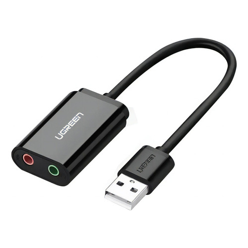 Adaptador de audio externo con interfaz USB 2.0 Ugreen negro