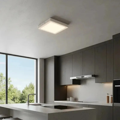 Plafon Led 18w Cuadrado Blanco Luz Exterior Aplicar Techo