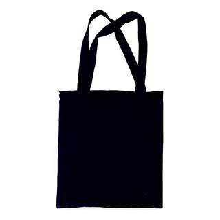 12 Bolsas De Manta Negra Reforzada Lisa Tote Bag Pre Lavada