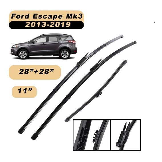 Plumillas Limpiaparabrisa Ford Escape 2013-2019 Set (3) 