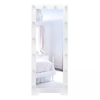 Espelho Grande Corpo Inteiro 1,80x75 Branco Fiação Lâmpadas.