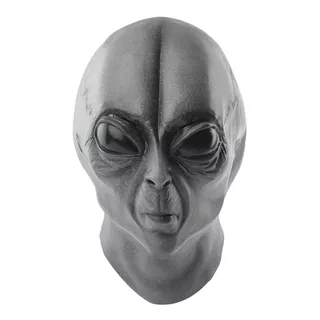 Máscara Alien Gris Látex Area51 Ovni Disfraz Halloween Marte