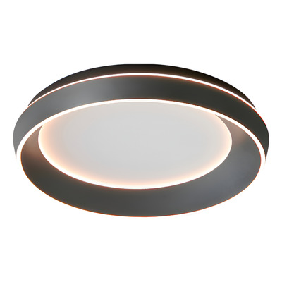Plafon Led Oslo S Negro 60w  Diseño Moderno 40cm Dab