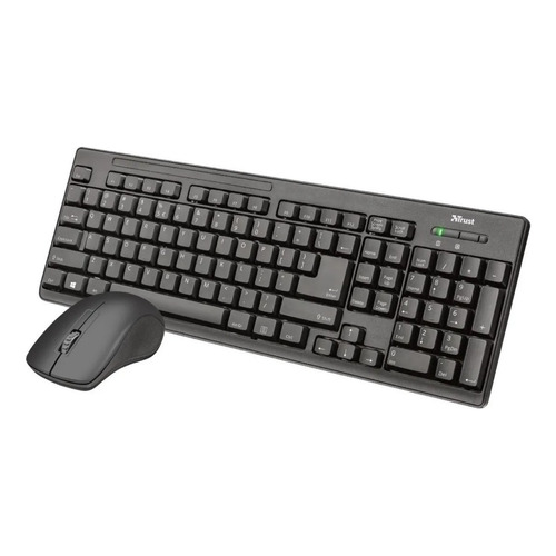 Kit Teclado + Mouse Trust Ziva Wireless Resistente Combo Env Color del teclado Negro