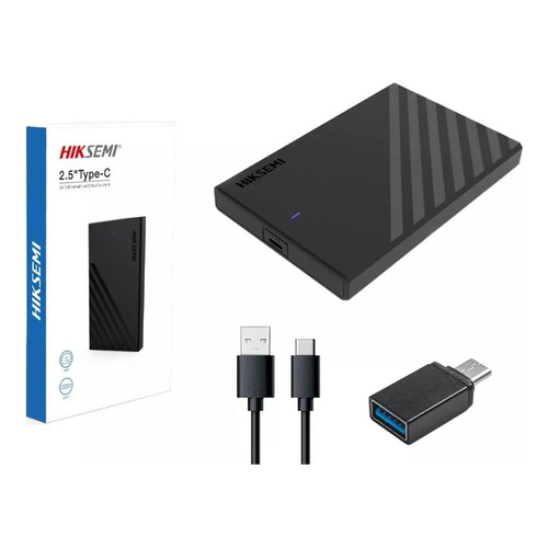 Case Ext. Hiksemi P/disco 2.5 Usb Tipo C 3.1 + Otg Usb A / C Color Negro