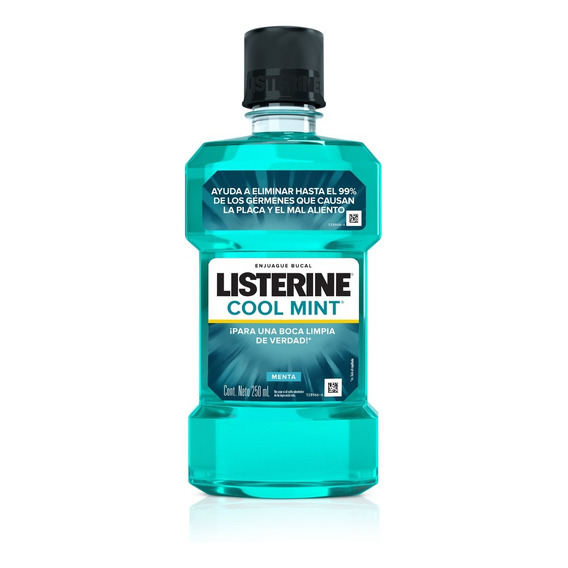 Enjuague Bucal Listerine Cool Mint 24 Horas Botella 250 Ml