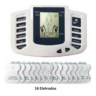 Aparelho Tens Profissional Fisioterapia Com 16 Eletrodos Cor Branco Voltagem 110 E 220v (bivolt