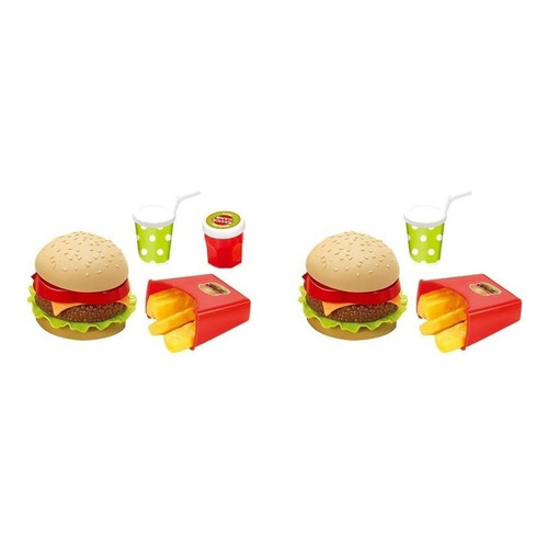 Set De Comida Didáctico Hamburguesas Dobles Color Multicolor