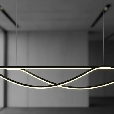 Lampara Colgante Led Dubai Cct Diseño Negro Ldf43040-n Negro
