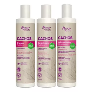 Kit Apse Cachos Shampoo + Condicionador + Gelatina 300ml