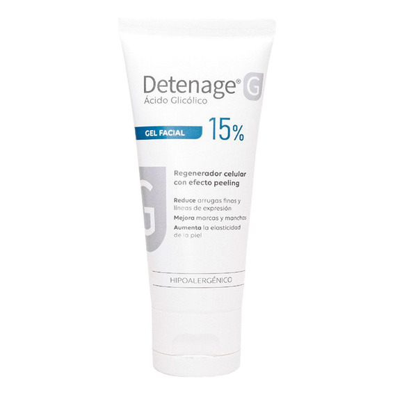 Detenage G Gel Facial 15% Ácido Glicólico Antiedad Arrugas Momento de aplicación Noche Tipo de piel Sensible