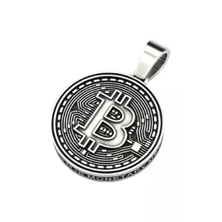 Pingente Aliança Bitcoin Criptomoeda Em Prata 950 Exclusivo