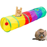 Toca Túnel Para Gatos Brinquedo Interativo Colorido Para Pet