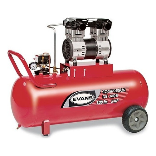 Compresor De Aire Evans Libre De Aceite 2hp 108l 116psi Color Rojo Fase eléctrica Monofásica Frecuencia 60 Hz