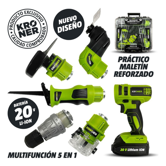 Combo Multifunción Matrix Kit 5 Herram. Inalámbricas Kroner Color Verde Frecuencia 50 Hz