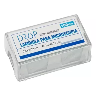 100x Lamínulas De Vidro P/ Microscopia 24x50mm 0,13-0,16mm