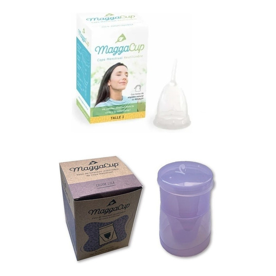 Copa Menstrual Maggacup Silicona + Vaso Esterilizador Color Color Copita 1 Y Vaso Violeta