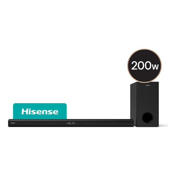Hisense HS218 barra de sonido soundbar 200w bluetooth hdmi color Negro 220V