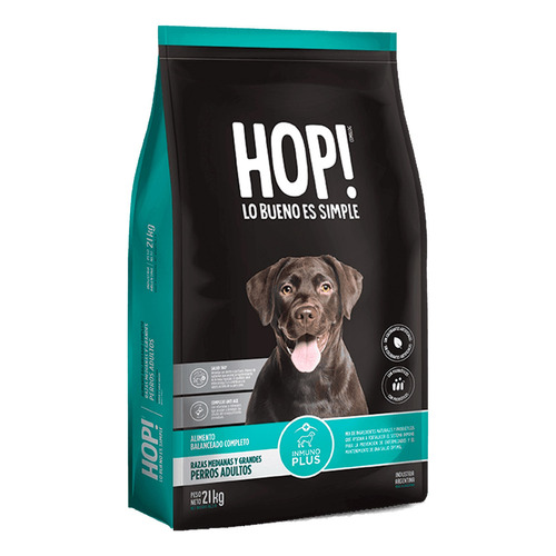 Alimento Hop! Hop Perros  adulto de raza mediana y grande sabor pollo en bolsa de 21 kg